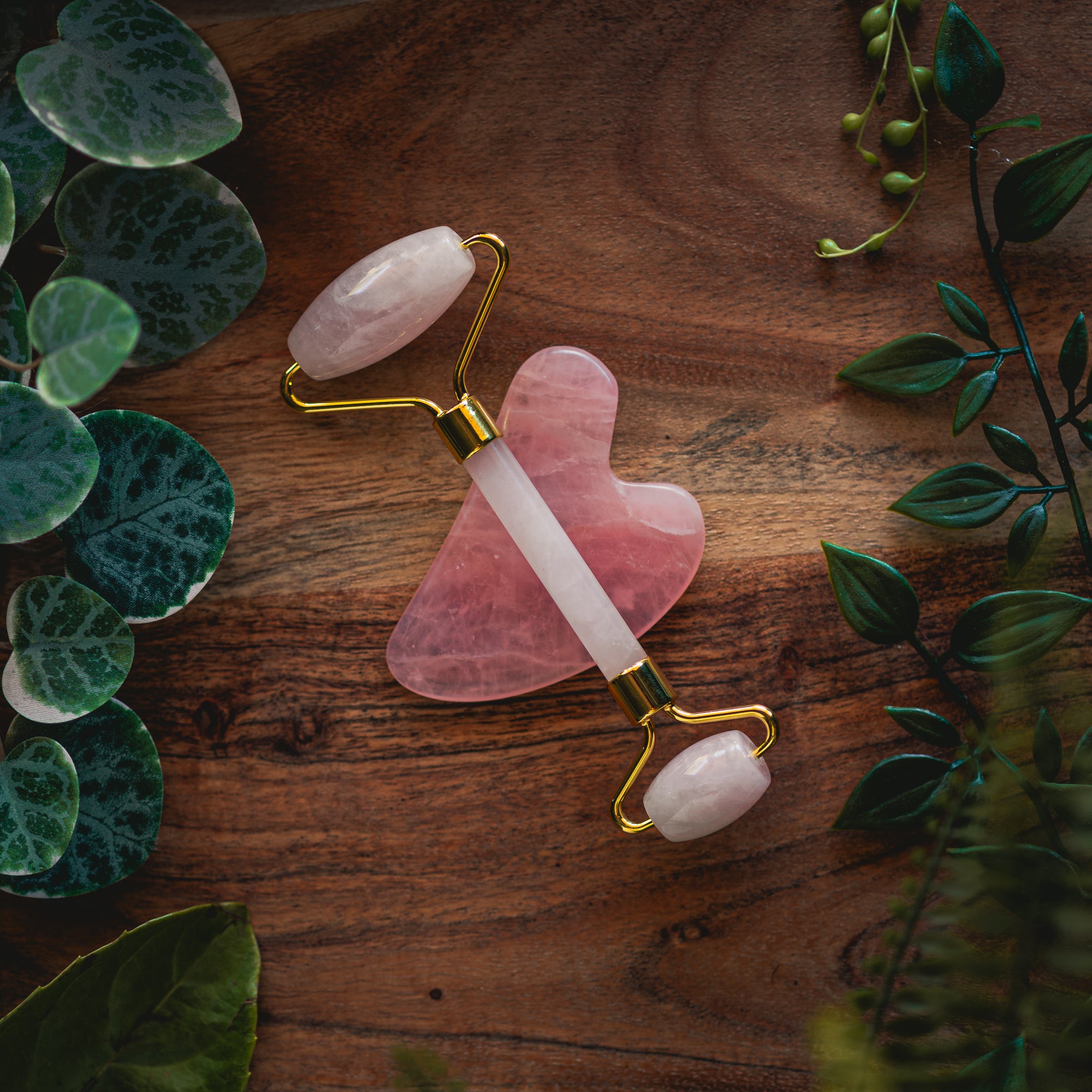 Jade and Rose Quartz - Facial Massage Set